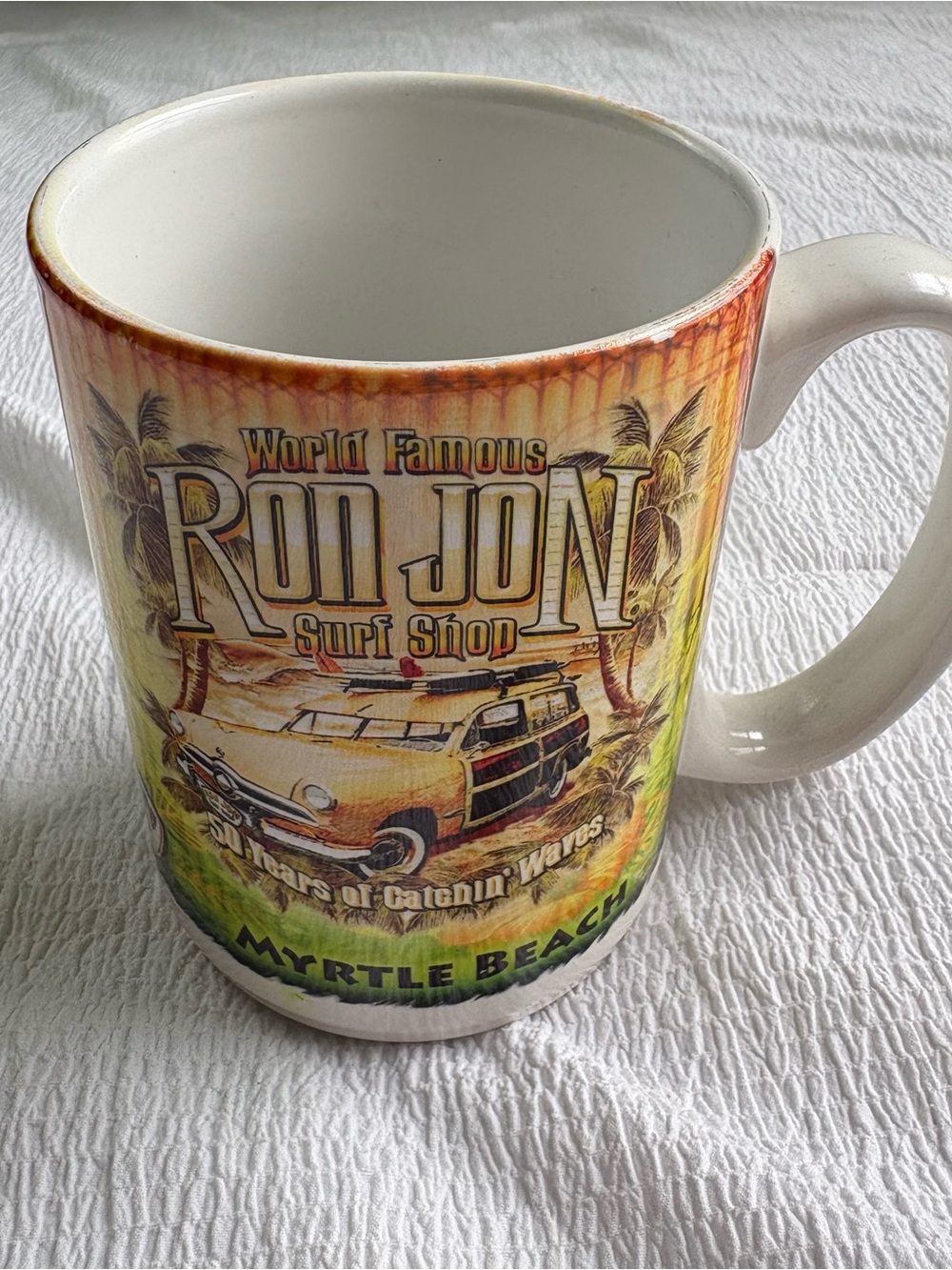 Ron Jon Surf Shop Myrtle Beach Coffee Tea Mug 50 Years Of Catchin’ Waves 2009